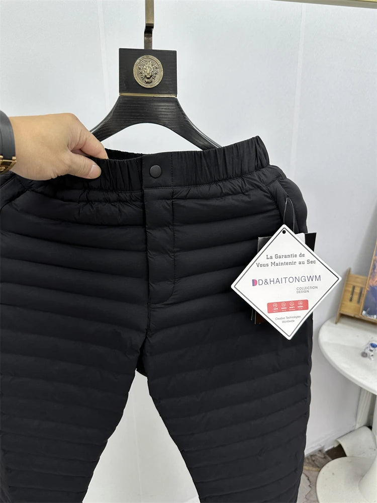 Lightweight Insulated Outdoor Sports Men's Cotton Pants Windproof Water-Resistant Casual Trousers for Winter Cold Protection
