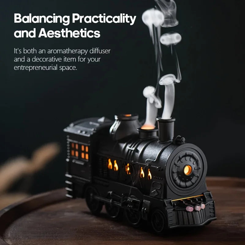 2025 NEW Mini Train Shape Essential Oil Diffuser with Light Cool Mist Air Humidifier Aromatherapy Diffuser for Home Office