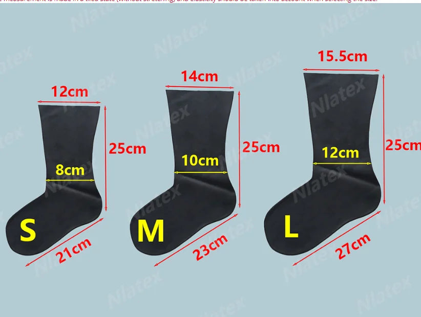 Latex 2D Socks Sexy Knee Hosiery Plain Cosplay Seamless Without Glue one piece Stocking  0.6mm Extra Thickness