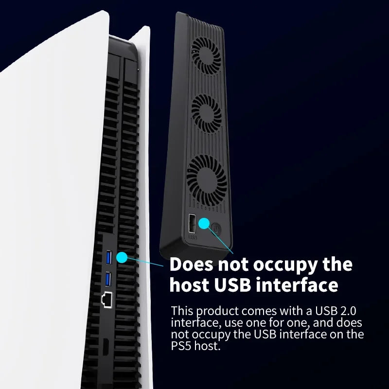 For PS5 Gaming Console Universal Cooling Fan PS5 Console Cooling Fan With LED Lights, Silent Noise Reduction Fan