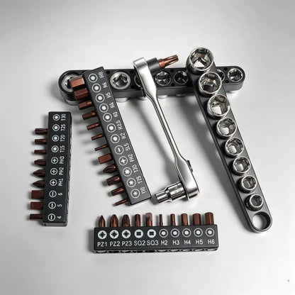 1/4" Mini Ratchet Wrench Drive Ratchet 72tooth Drive Socket and Screwdriver Hex Torque Wrench Multifunctional Hand Tools Repair