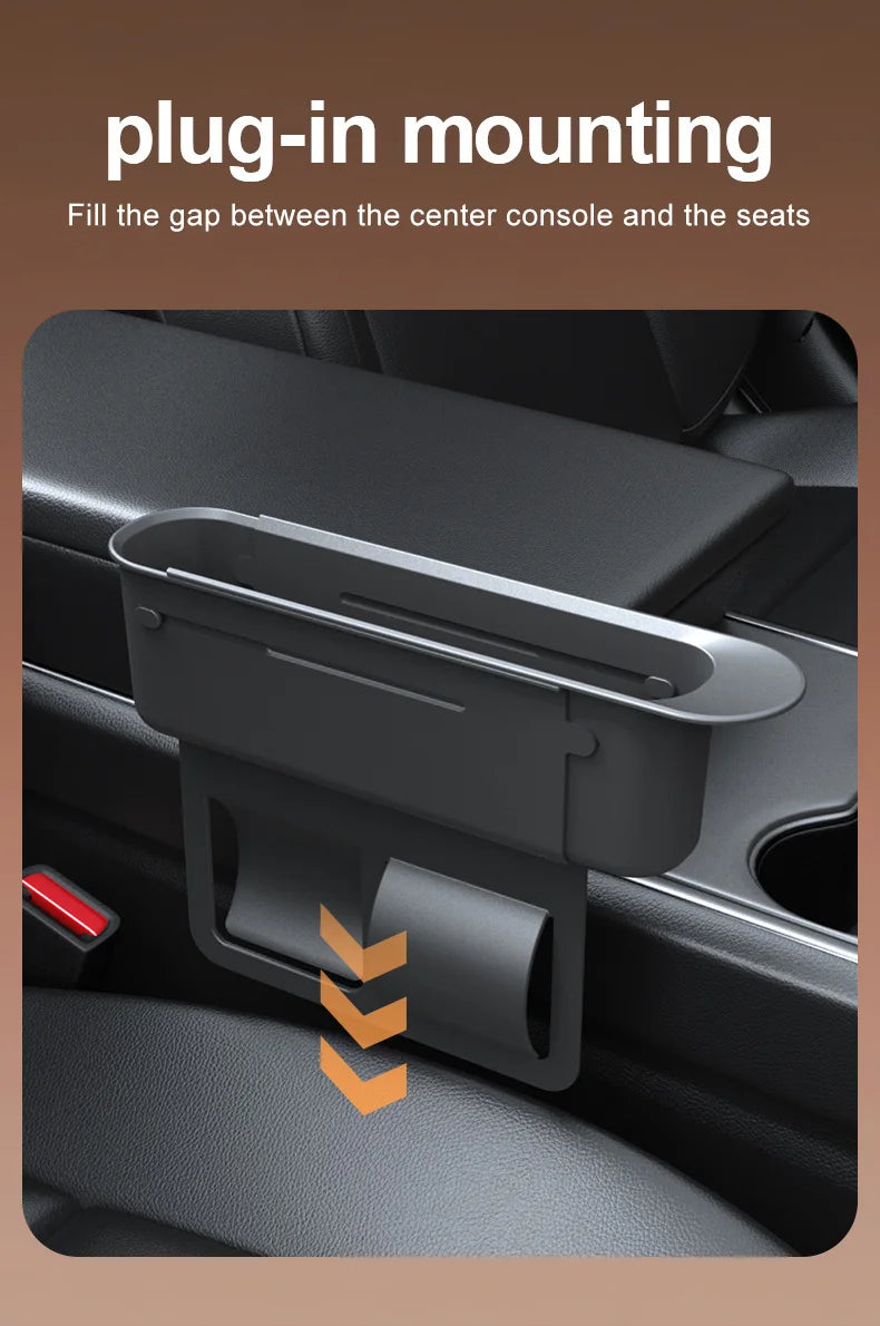 2PC Adjustment Car Seat Gap Storage Box Universal Auto Slot Organizer For Driver Pessenger Phone Key Pocket Interior Accessorie