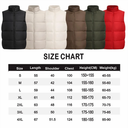 Customize Your LOGO Men's Sleeveless Vest Jacket Down Windproof Jacket Solid Color Warm Winter Coat