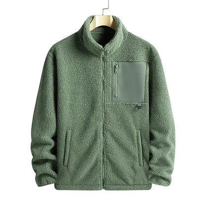 Men's Thicken Polar Fleece Jacket Autumn Winter Versatile Warm Sports Coat Men Outdoor Stand Up Collar Casual Loose Couple Coats