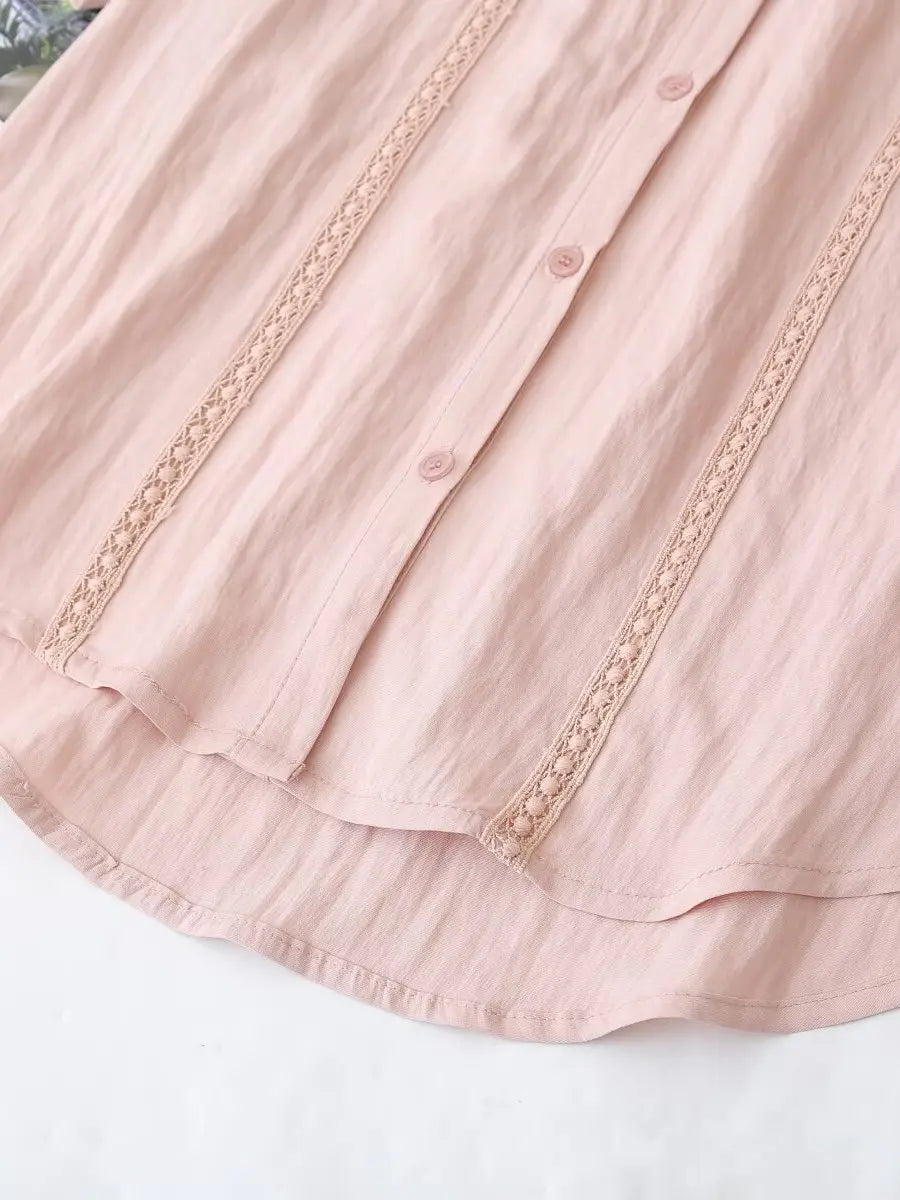 Slimming Short Sleeve Shirt for plus Size Women Stylish French Style Loose Fit Summer Top Single Button Closure Regular Length