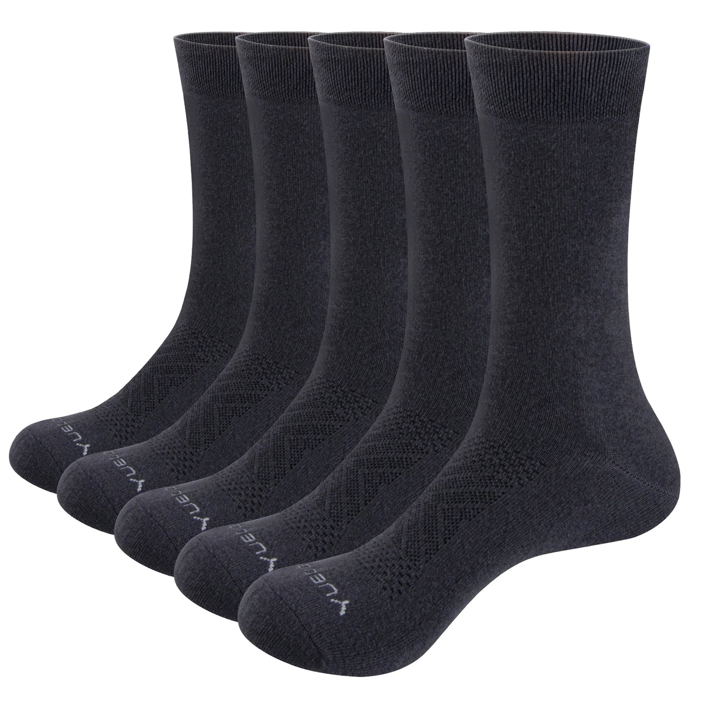 YUEDGE Mens Socks Breathable Comfortable Thin Cotton Socks Classic Casual Mid Crew Calf Business Dress Socks For Size 37-46