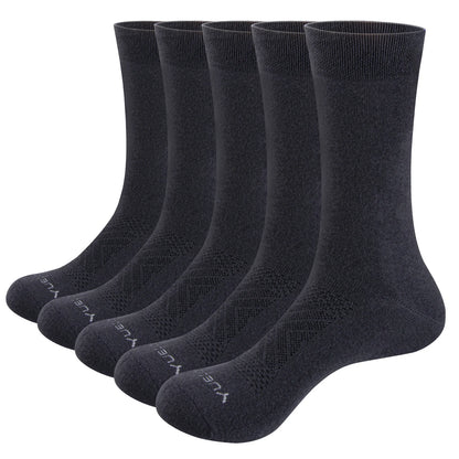 YUEDGE Mens Socks Breathable Comfortable Thin Cotton Socks Classic Casual Mid Crew Calf Business Dress Socks For Size 37-46