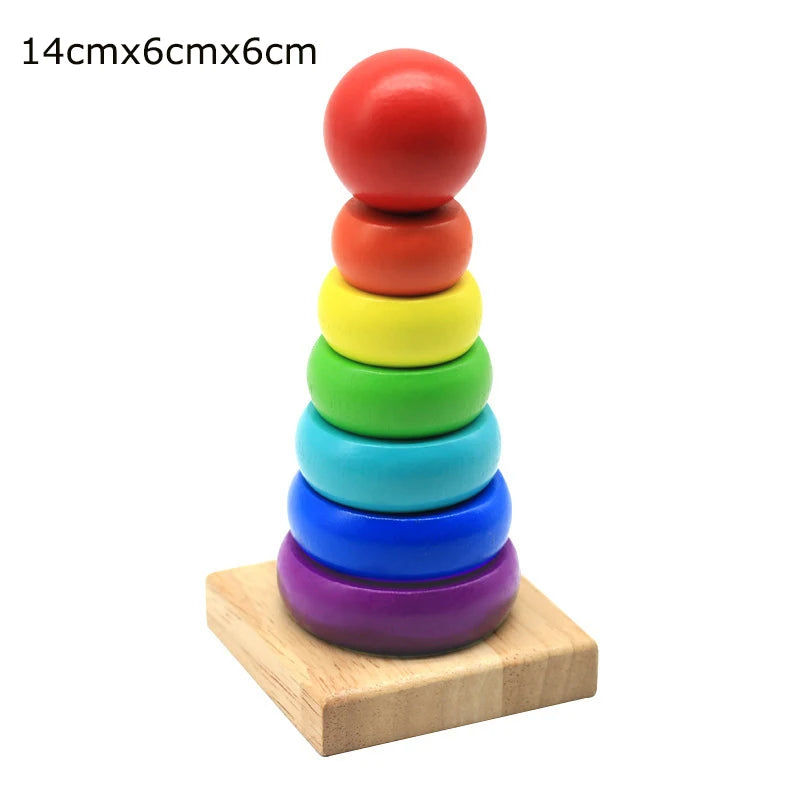 Montessori Wooden Rattles For Baby Crib Toys Baby Rattle Educational Musical Wooden Toys Children Development Games Wood Puzzles