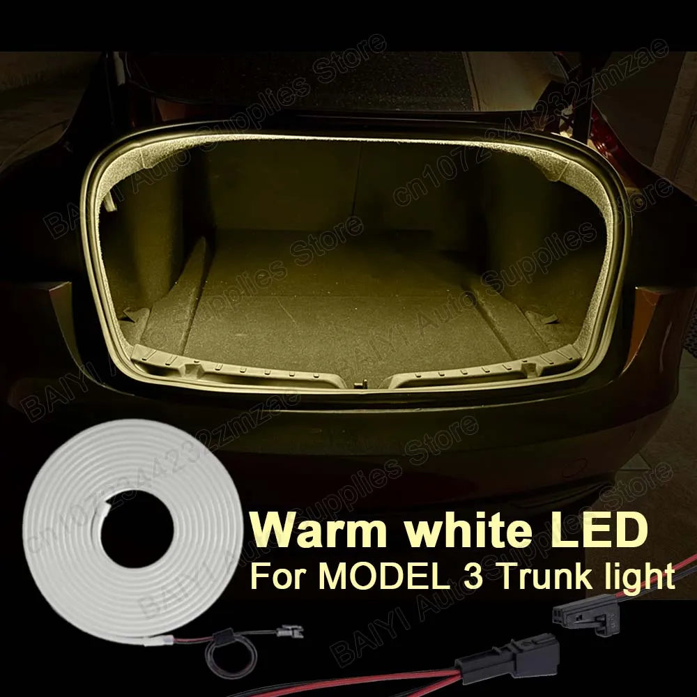 For Tesla MODEL 3 highland Car trunk light bar, Plug & play Rear luggage decoration lights, LED Car interior atmosphere light