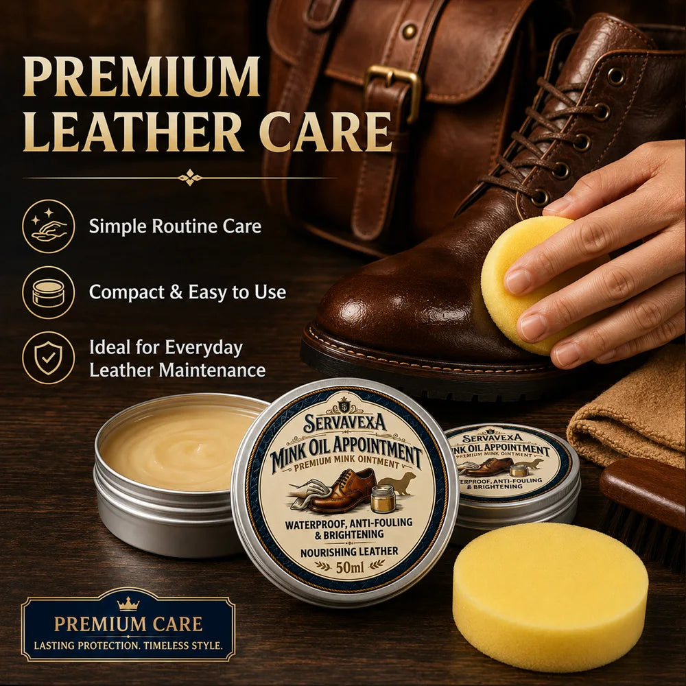 SERLAVEXA 3Pcs 100ml Mink Oil Leather Conditioner Cream Waterproof Shoe Polish Nourishing Paste for Boots Bags Sofa Seat Care