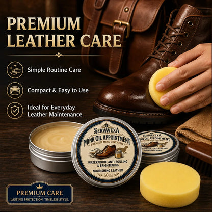 SERLAVEXA 3Pcs 100ml Mink Oil Leather Conditioner Cream Waterproof Shoe Polish Nourishing Paste for Boots Bags Sofa Seat Care