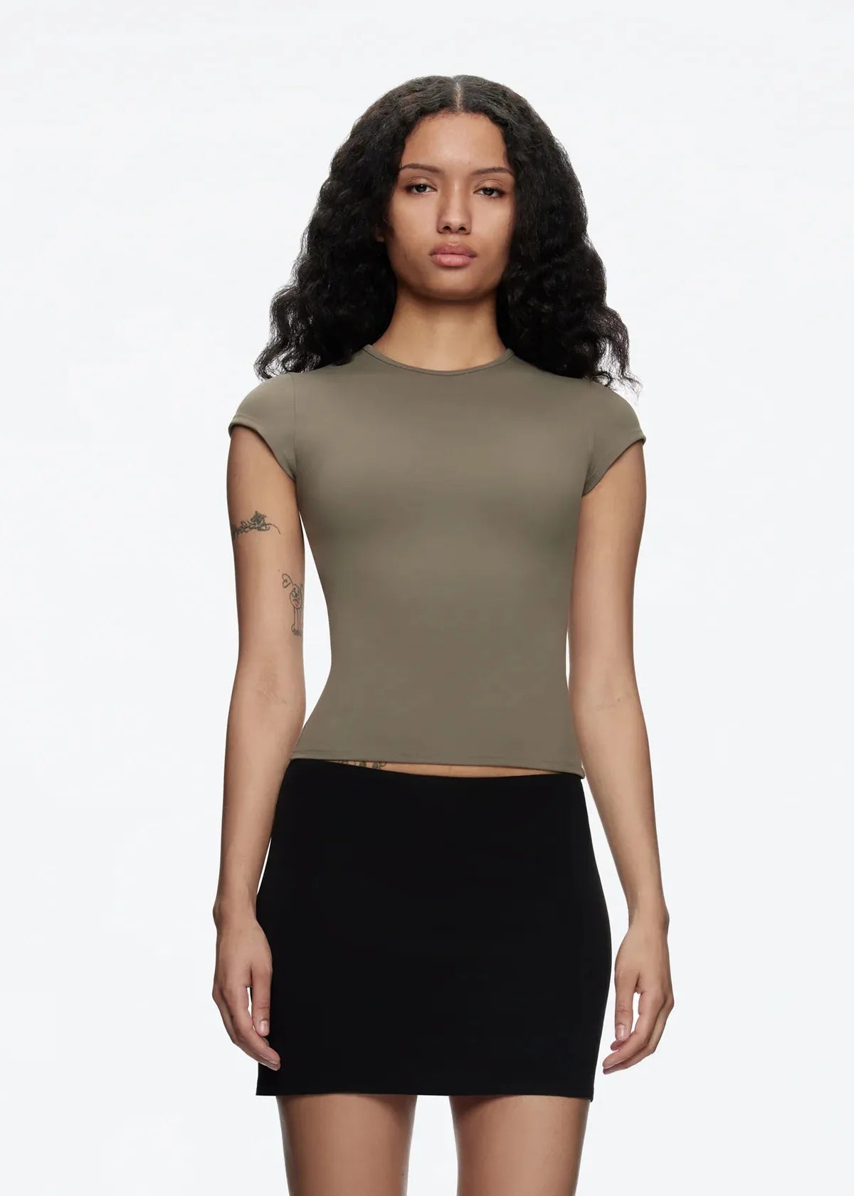 Tank Basic Slim-Fit Round-Neck T-Shirt, High-Elastic Slim-Fit Slimming Hot Girl Style Short Top, Versatile Hot Girl Style Everyday Outerwear Top, High-Elastic Slim-Fit T-Shirt