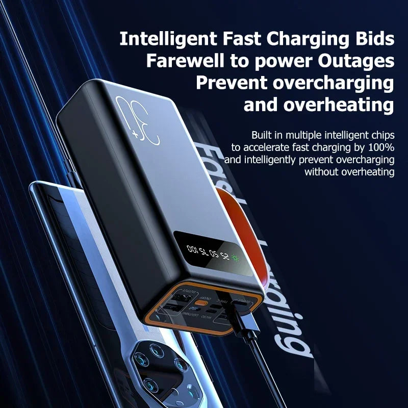 Lenovo 200000mAh Thicken Solar Jump Starter Big capacity Built-in Cables External Battery LED Light For iPhone Huawei Xiaomi
