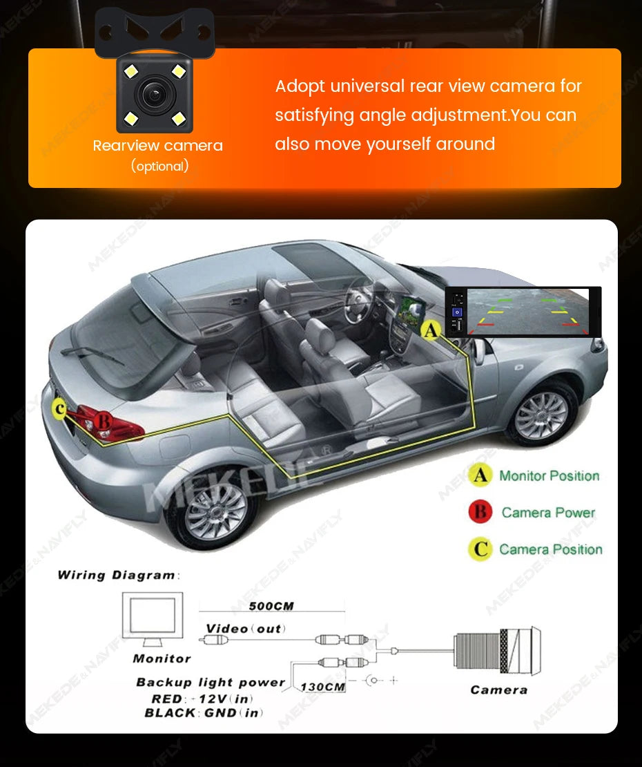 1din 6.86inch HD Touch Screen Multimedia Player Wireless For Apple Carplay Android Auto Support Bluetooth AUX Mirror Link FM SWC