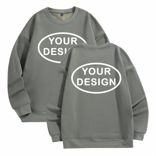 Customized Thick Winter Loose Sports Shirt With Printed Embroidery LOGO Round Neck Hoodie Personal Company Work Uniform