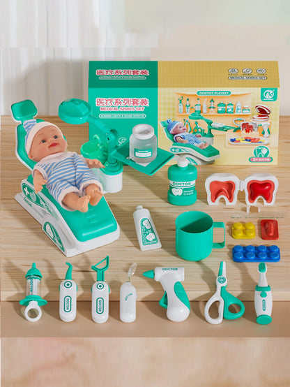 Kids Doctor Set Dentist Nurse Pretend Play Toys Simulated Stethoscope Medical Tool Kit Medical Role Play Accessories Fun Gifts ﻿