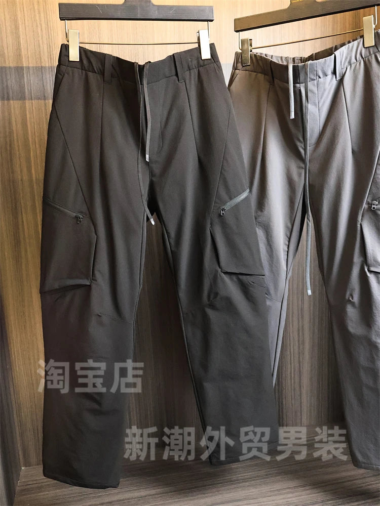 Outdoor Men's Straight Leg down Pants Fashionable Urban Style Long Length Nylon Polyester Blend Warmth Insulated Duck down Fi...
