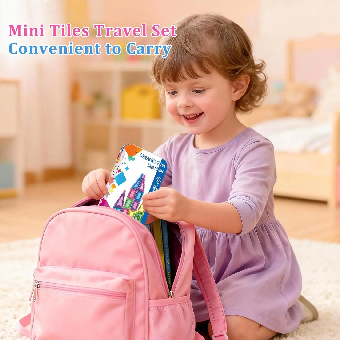 Mini Magnetic Building Blocks for Kids, Portable Travel Set. STEM Learning & Creative Construction. Perfect Gift for Birthdays