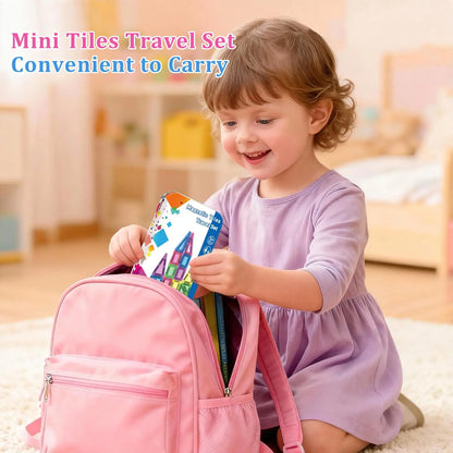 Mini Magnetic Building Blocks for Kids, Portable Travel Set. STEM Learning & Creative Construction. Perfect Gift for Birthdays