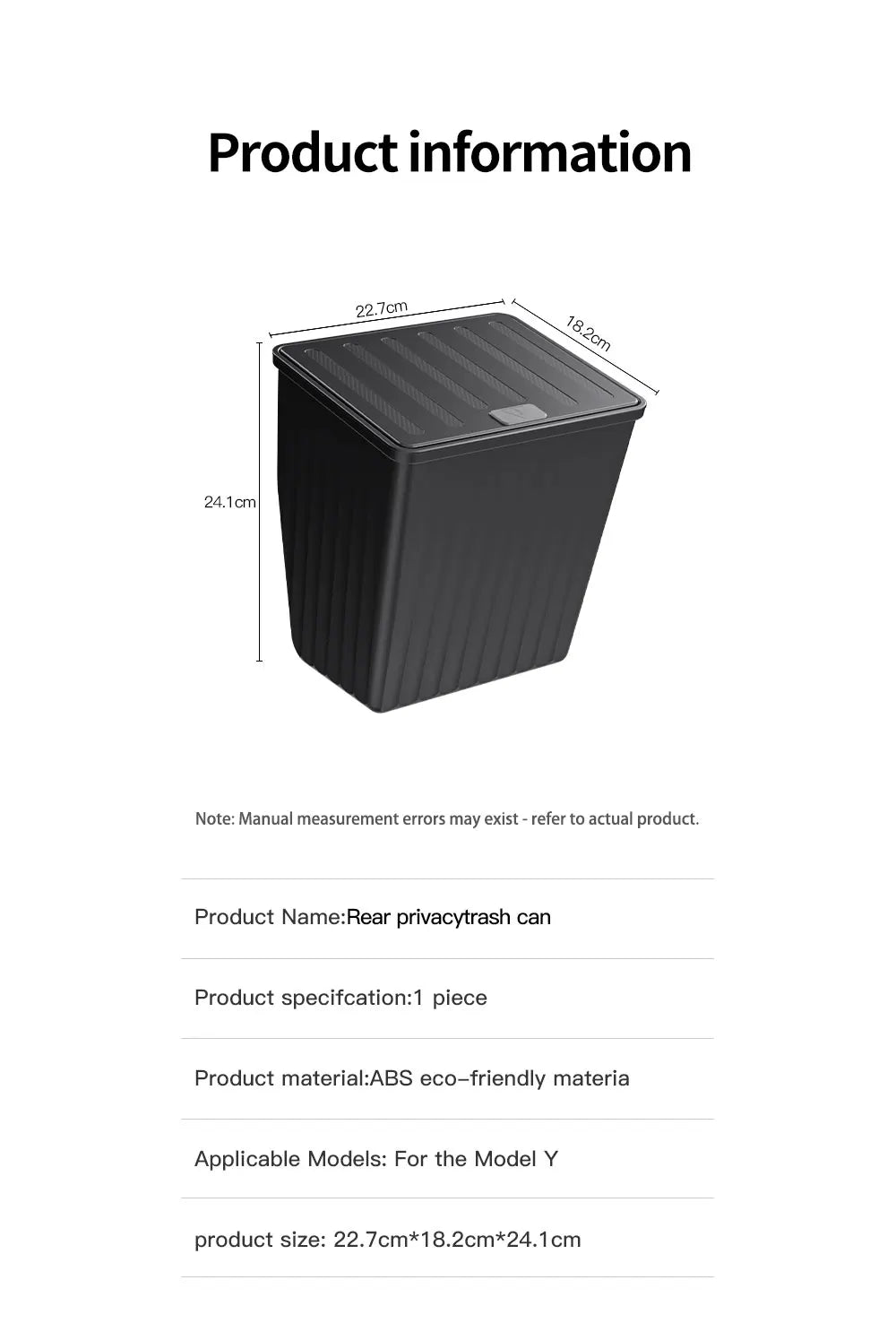 YZ For Tesla Model 3 Higland Y Juniper 2026 Rear Trash Can Storage Box With Cover Car Speical Organizer Umbrella Box Accessories