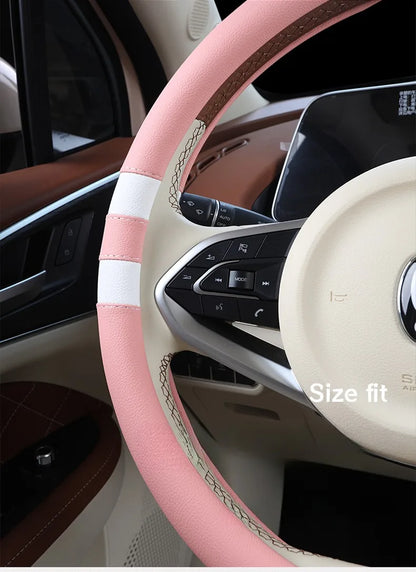 Car Steering Wheel Cover for Women Girls Universal 14.5-15 Inch, Breathable , Non-Slip, Car Interior Accessories for Most Cars