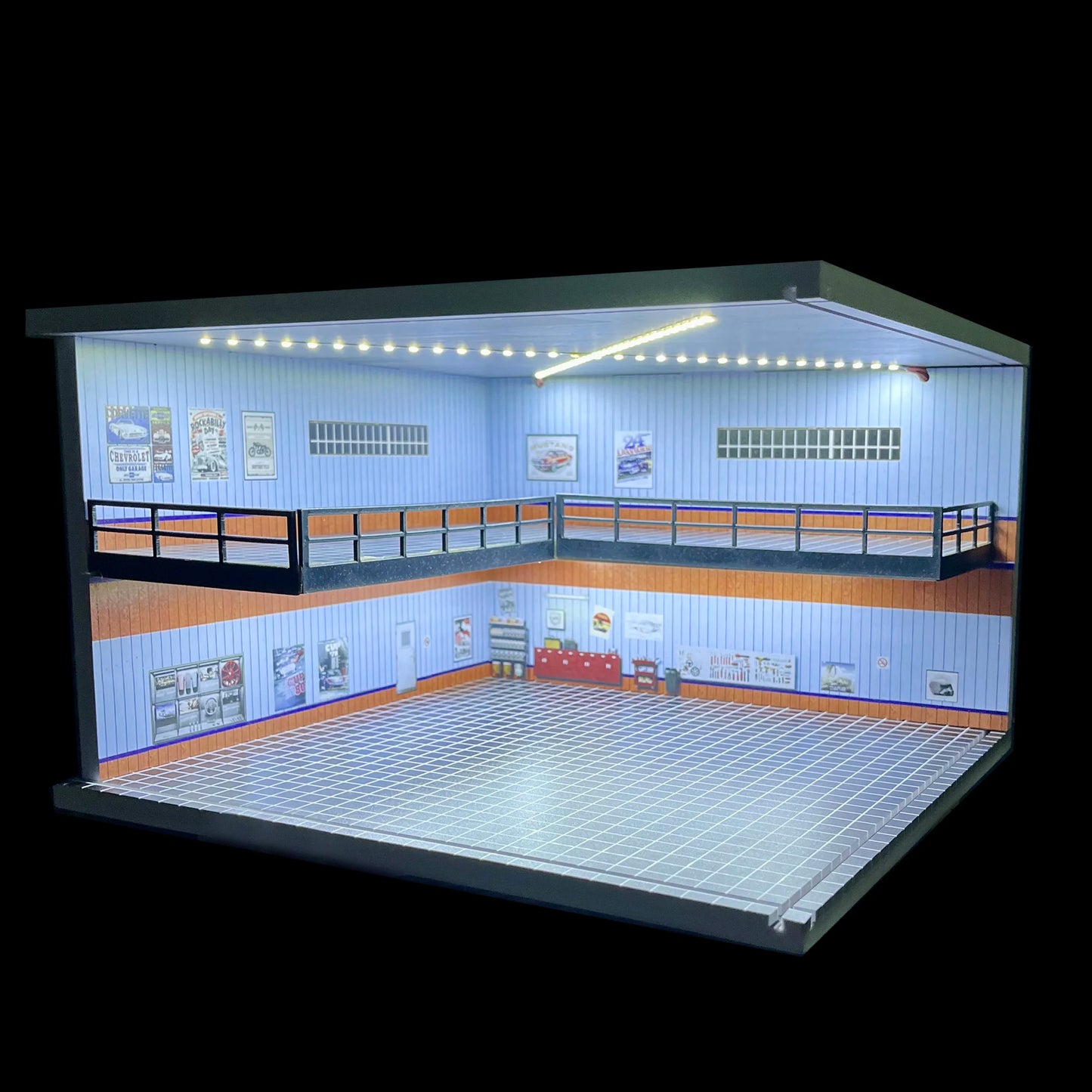 1/64 1/18 1/24 1/32 1/43 Scale Car Garage Diorama Models Set Scene LED Parking Lot Model for Matchbox Hot Wheels Collection