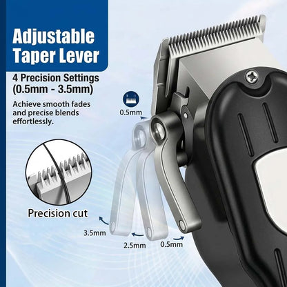 Professional Cordless Hair Clipper Set for Men Rechargeable Electric Hair Trimmer with LED Display Grooming Kit with Accessories