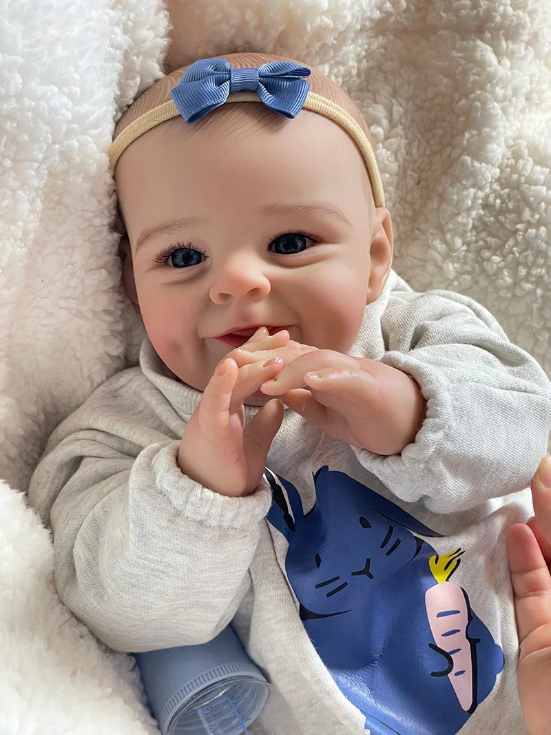 Cokela 20inch/50cm Real baby doll Real Soft Touch Baby Realistic Silicone Reborn Baby Doll With Hand-Drawing Hair