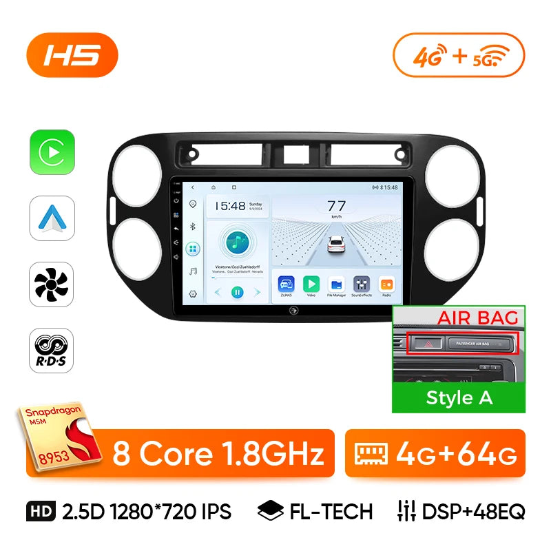 Ainavi Car Radio For Volkswagen VW Tiguan 2006 2010 2016 Golf Plus Wireless Carplay Android Auto Car Stereo Multimedia Player