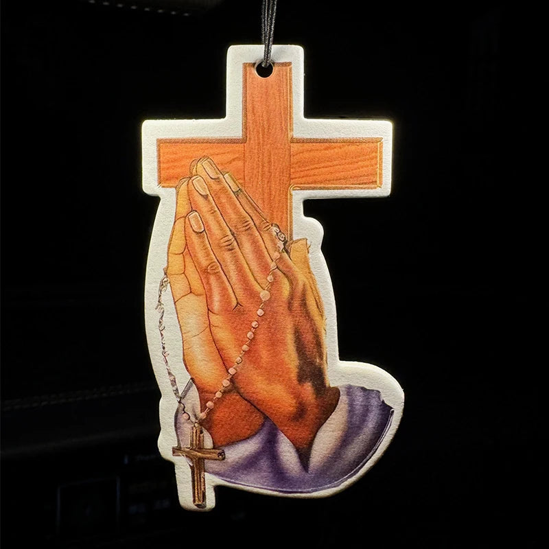Sincere Prayer, Cross Hilton (Hotel Fragrance) Natural Essential Oil Car Air Freshener |   Long-Lasting 90 Days Hanging Card |   Heatproof & Alcohol-Free |   Safe
