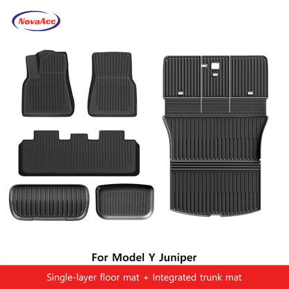 NovaAcc for Tesla Model Y Juniper 2025 2026 Model 3 Highland Floor Mats Trunk Mats Cargo Liners TPE All Weather Water Proof