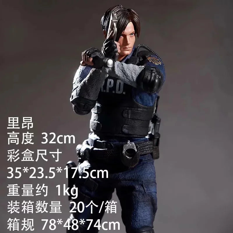 Action Figure 32cm Leon Kennedy Jill Valentine Zombie Hunter Anime Desk Decoration Gk Statue Toys Gift