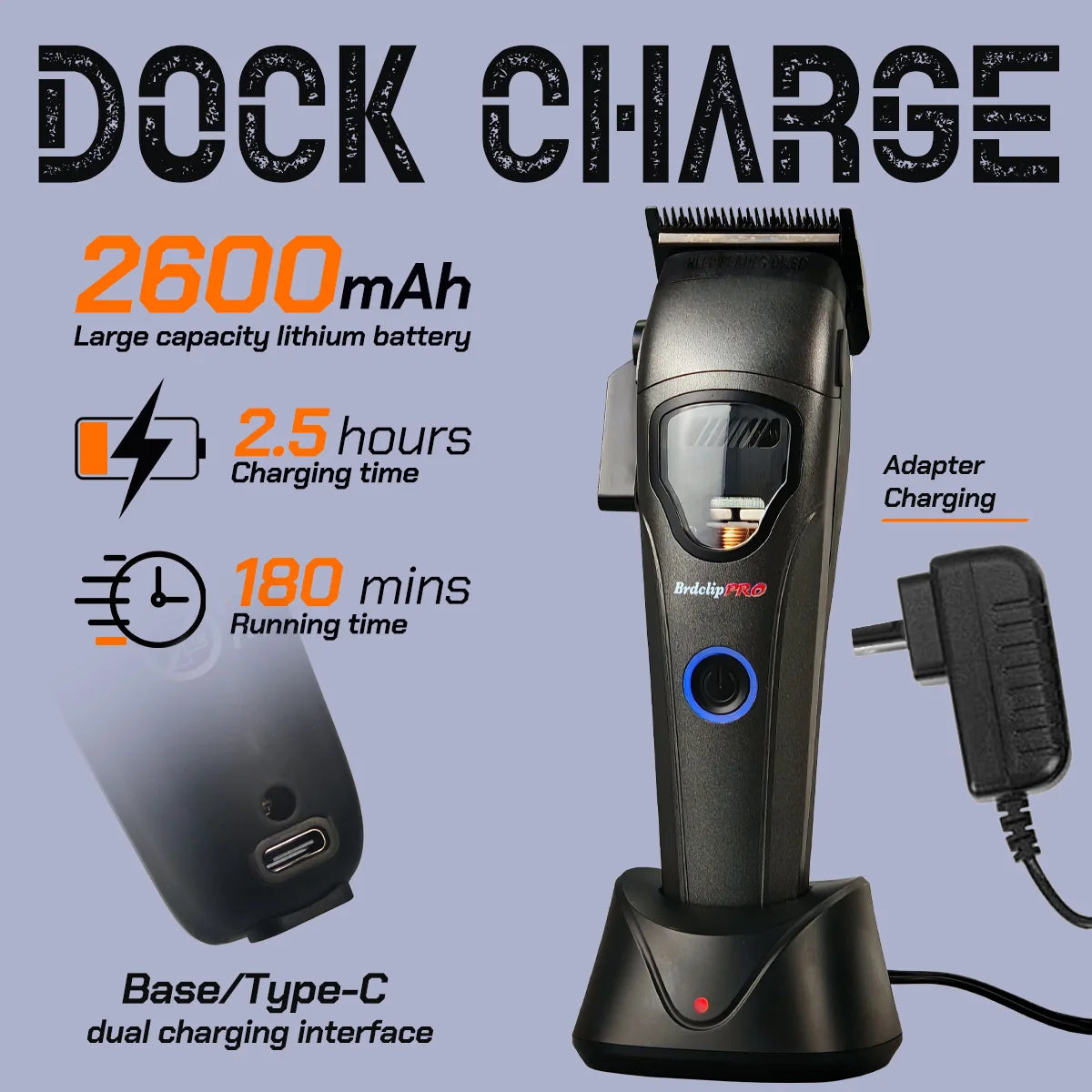 10000RPM BRD 633 Professional Electric Hair Clipper Magnetic Levitation Motor Hair Trimmer for Man with Base DLC Blade Barber