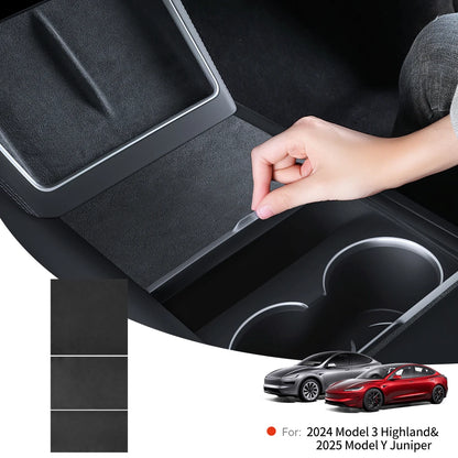 YZ Center Console Panel Sticker For Tesla Model 3/Y/YL Highland Juniper Electrostatic Adsorption Sticker Suede Film