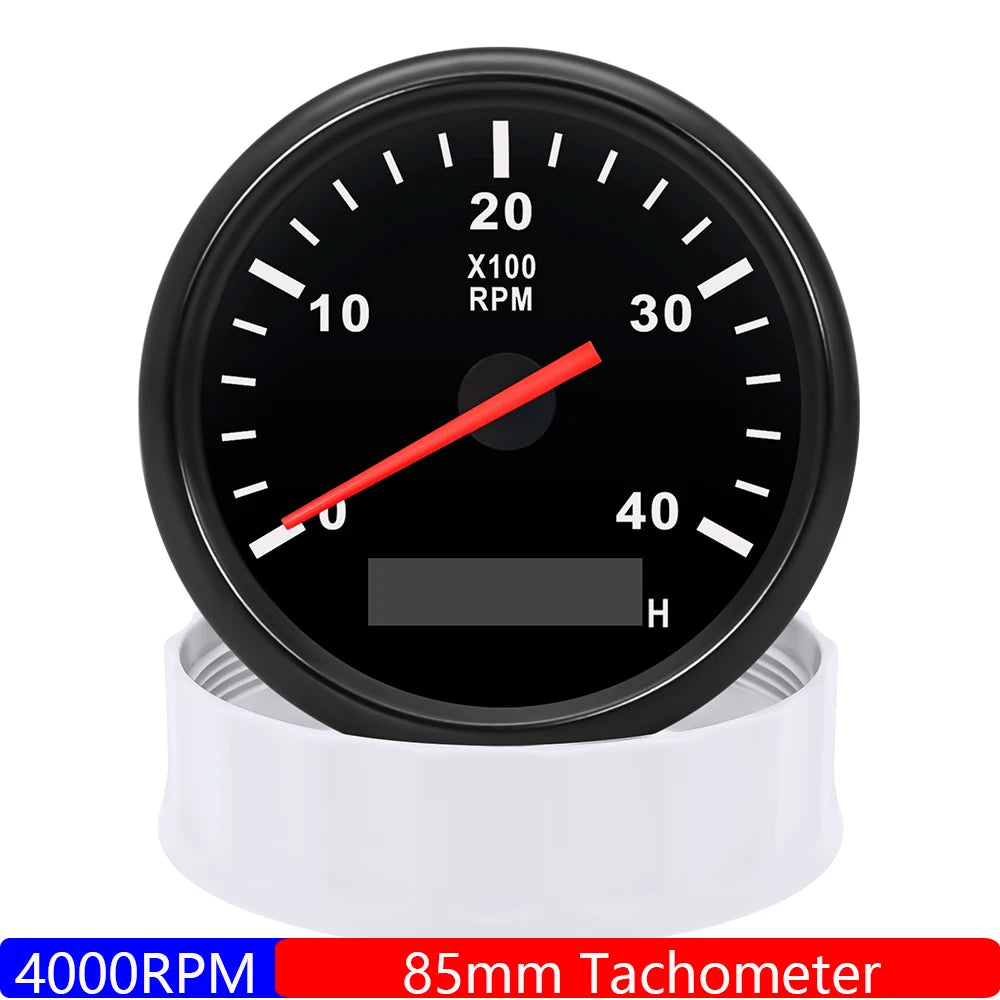 85mm Tachometer 3000RPM With Hourmeter Truck Car Boat Diesel Engine Tacho Meter RPM Gauge M18 / M16 Car Boat Tachometer Sensor