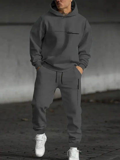 The new men's set for Spring and Autumn 2025 features a casual fashionable soft and comfortable 3D letter pattern print