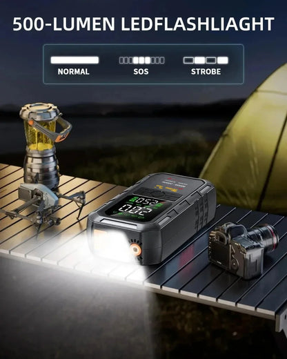 8000A Peak Wireless Jump Starter, Portable Car Battery Booster, All-in-One Emergency Power Supply, Backup Power for Vehicles。