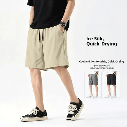 Jeanswest Life Men's Ice Silk Shorts Summer Loose Large Size Quick Dry Five-Quarter Length Casual Sporty Trousers