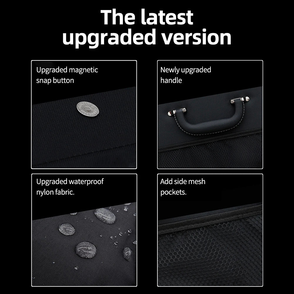 Car Suede Trunk Organizer Large Capacity Leather Foldable Storage Box Portable Multifunctional Tool Organizer Car Accessories