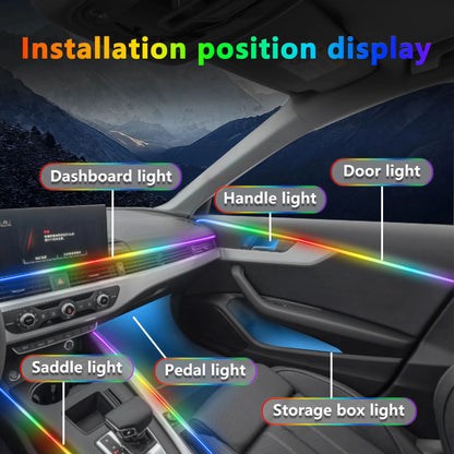 For Ford Transit Custom 2024~2026 MK2 Car LED Ambient Lamps Colorful Atmosphere Lights Auto Interior Neon Strip 64 RGB Lighting