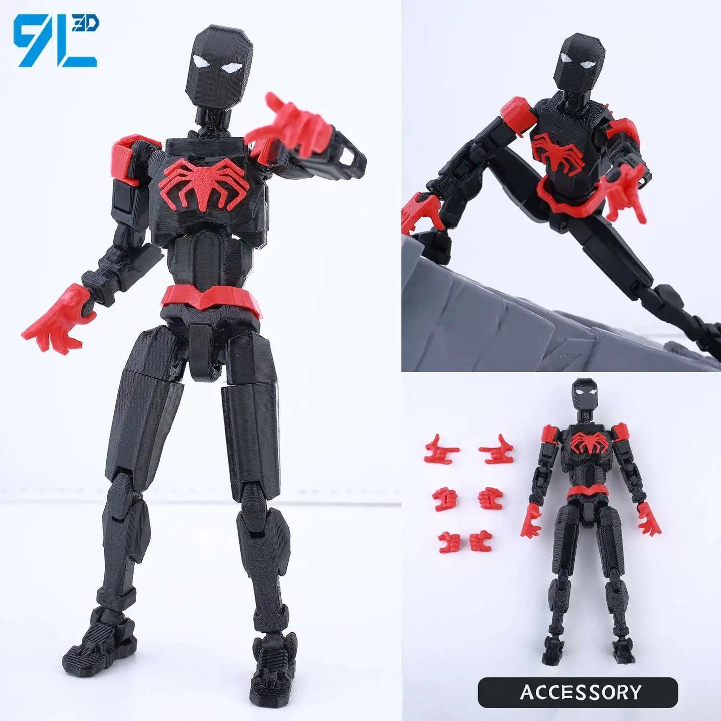 9L3D Printed Lucky Dummy 13 Spider-Man 3D Printed Action Figure, Multi-Jointed Poseable Anime Model, Collectible Gift for Fans