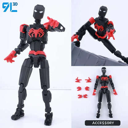 9L3D Printed Lucky Dummy 13 Spider-Man 3D Printed Action Figure, Multi-Jointed Poseable Anime Model, Collectible Gift for Fans
