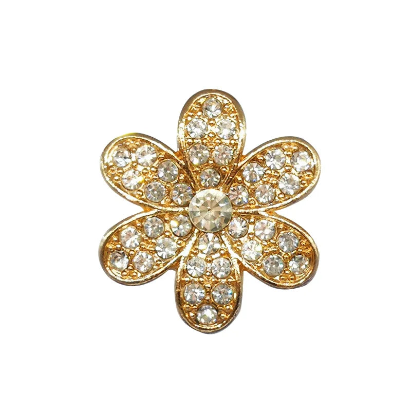 1pcs Golden Metal Shoe Charms Flowers Butterfly Shoe Decorations Four-leaf Clover Hearts Star Pins for Women Girls Favor Gifts