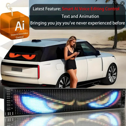 AI voice control Demon Eyes Car LED Display Flexible Programmable LED Display Soft Sign Board Pixel Custom Led Panel Christmas
