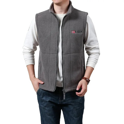 Outerwear Polar Fleece Vest Men Autumn Winter Solid Color Thicken Warm Vests Man Outdoor Casual Fashion Hiking Sportswear Male