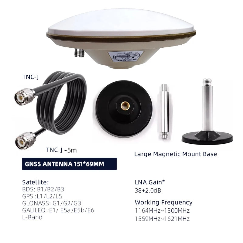 HONGXIN Full-Band RTK GNSS Antenna, High-Precision Multi-Constellation GPS for Surveying & Mapping, SMA/TNC Connector
