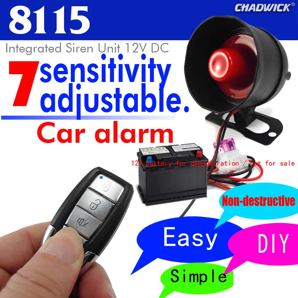 Universal  Car Alarm Devices One Way Car Alarm Device Vibration Alarm System For Car Motorcycle Truck Bus