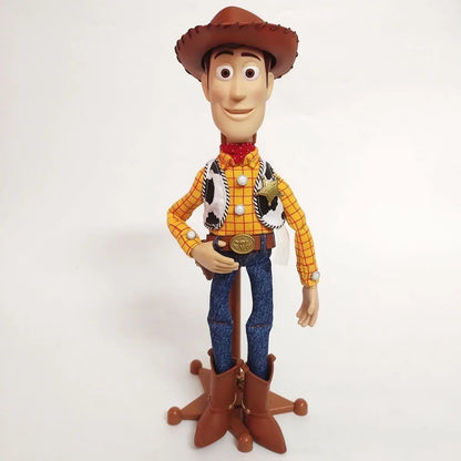 In Stock Disney Pixar Toy Story Woody Action Figures English Movie Sound Character Doll Cloth Cowboy Birthday Gift For Children