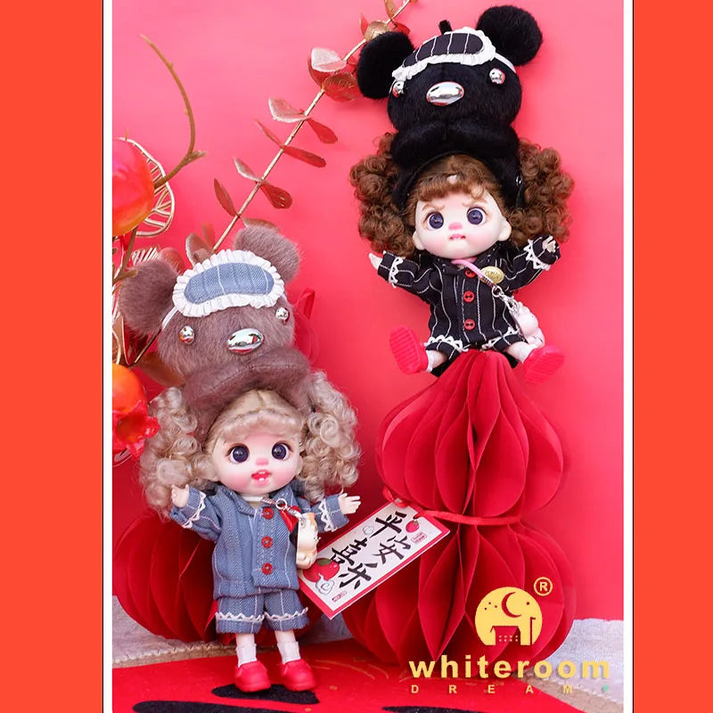 Trendy Toy Doll OB11 Lion Dance Doll Chinese Style Girl Doll Clothes Set for Chinese New Year  Spring Festival Gift Festival BJD