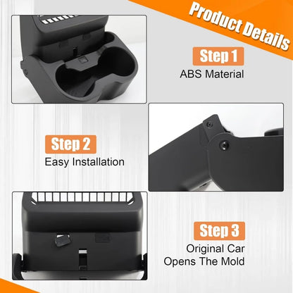 3-In-1 Design Rear Seat Cup Holder Organizer For Tesla Model Y Juniper 2025+ & Model 3 Highland 2024+ Retractable and Foldable